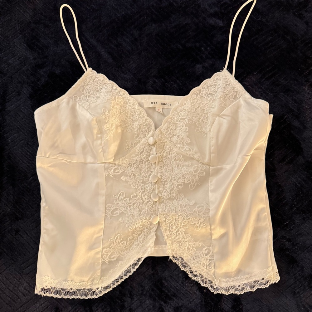 White Lace Midi/Crop Camisole ideal for Brides🤍